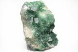 Green, Cubic Fluorite Crystals On Quartz - Madagascar #210472-1